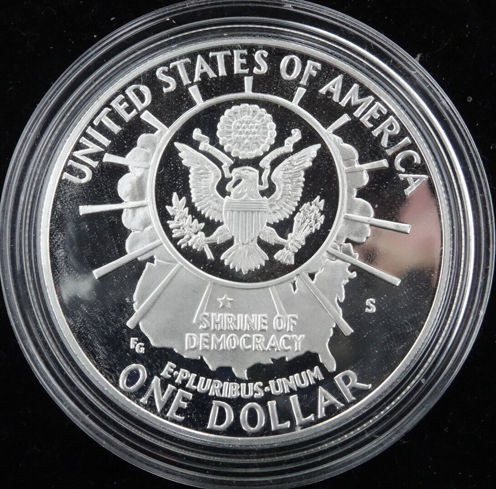 1991-S Mount Rushmore Proof Silver Dollar US Mint Commemorative $1 Capsule Only