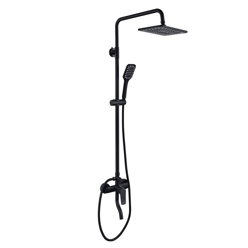 10" Rainfall Shower Faucet Set Adjustable Height 3 Function System Universal