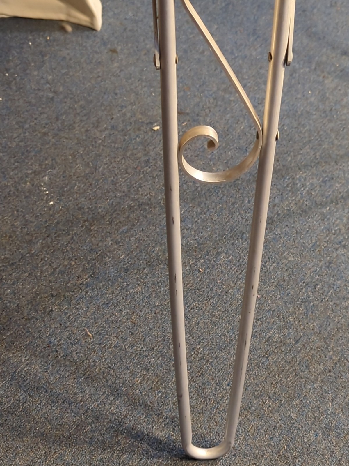 Vtg Retro Card Table Aluminum Green Portable 60s Scroll Legs MCM Mid Century