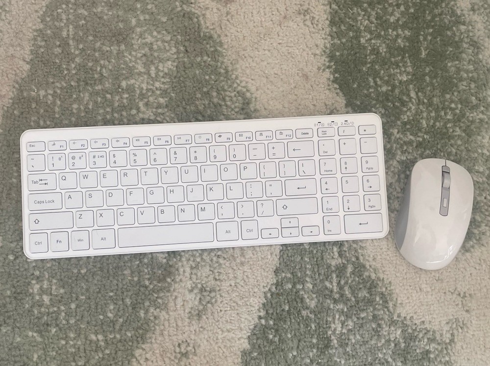 Slim Bluetooth Keyboard & Mouse Combo- Wireless for PC, Laptop, Mac, iOS, Tablet