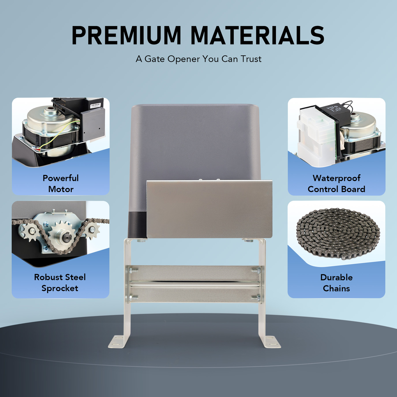 CO-Z 1400lb APP Control Automatic Sliding Gate Opener with Keypad & 4 Remotes