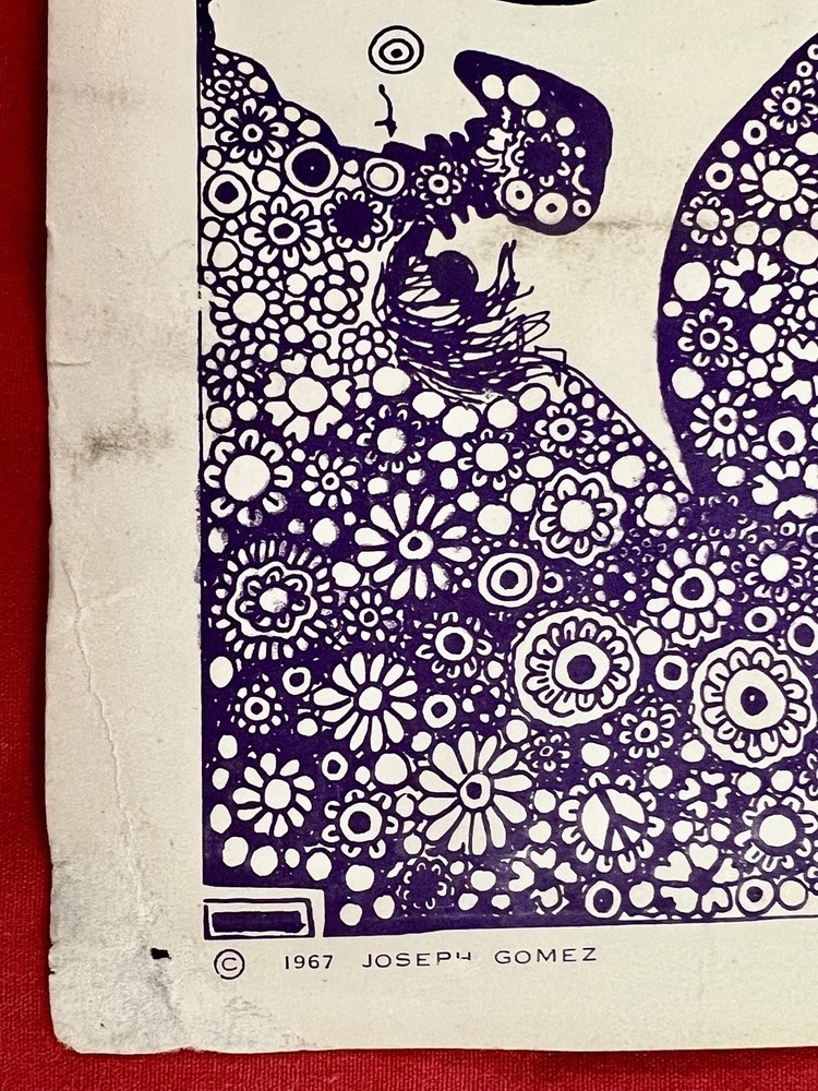 Original 1967 Haight Ashbury Loves You POSTER Vintage JOSEPH GOMEZ 1960 DOUBLE H