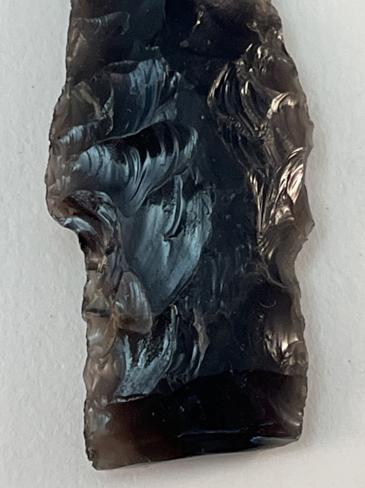 Obsidian Black Arrowhead Spearhead - Age Unknown