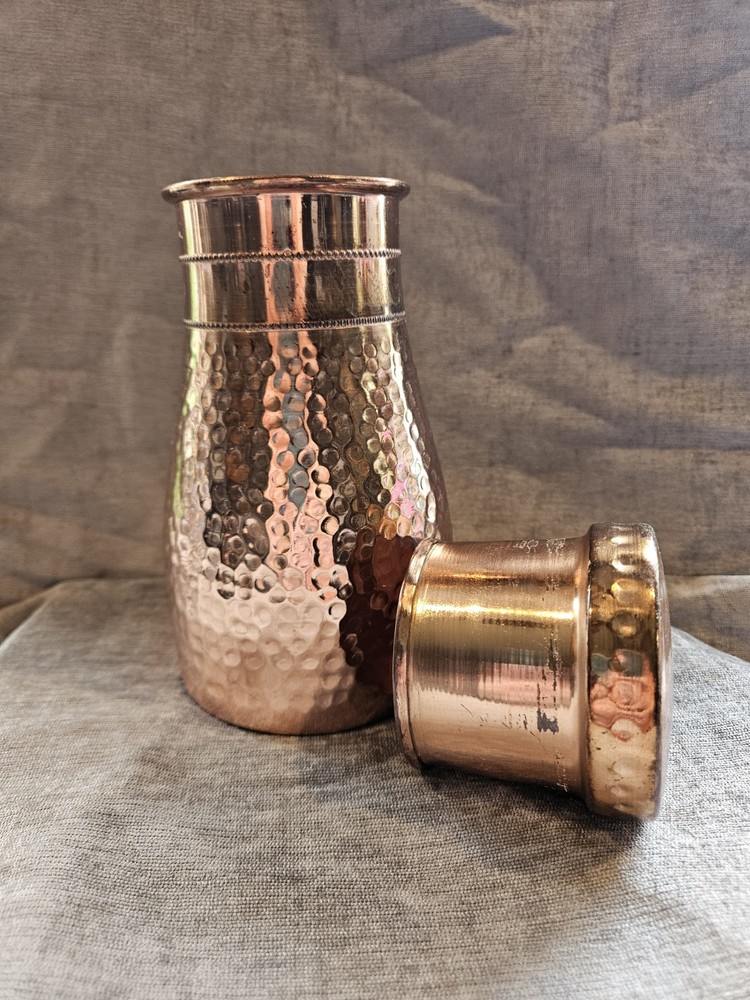 Hammered Copper Jar with Lid