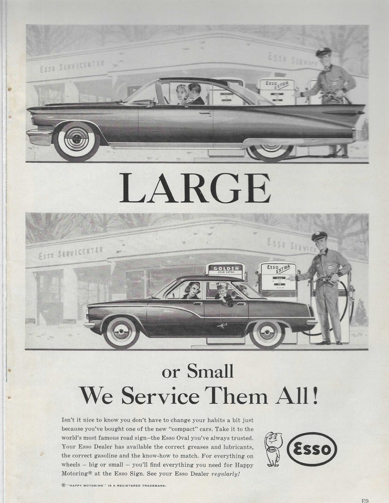 WE SERVICE THEM ALL! ESSO ORIGINAL PRINT AD