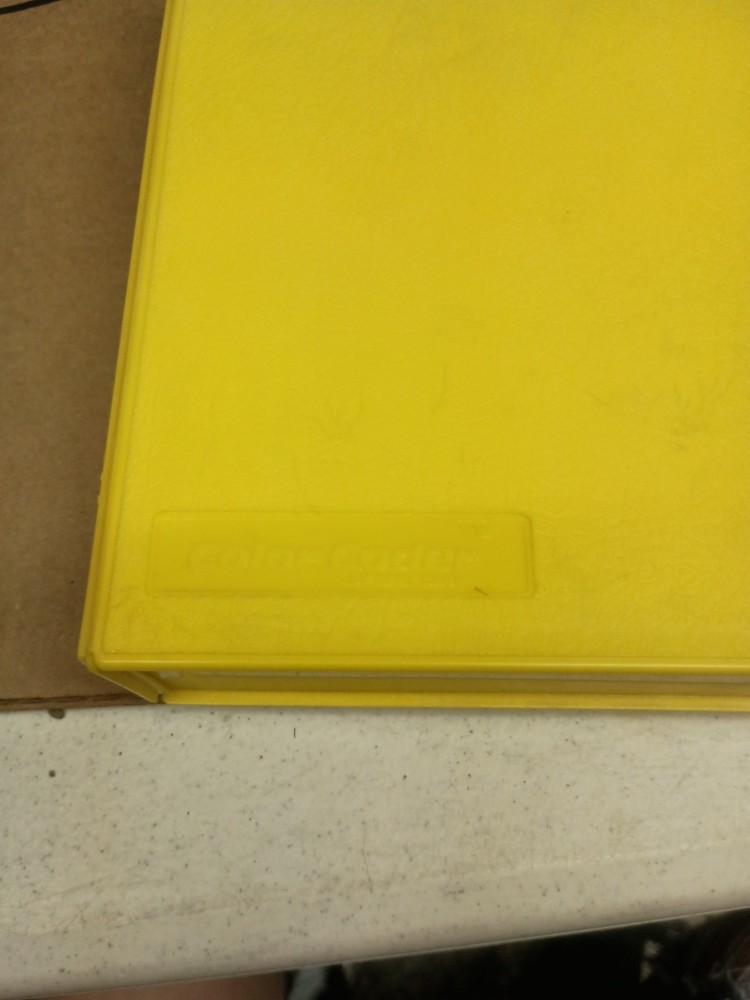 Color Coder Library Case. Yellow, Labels Included Inside