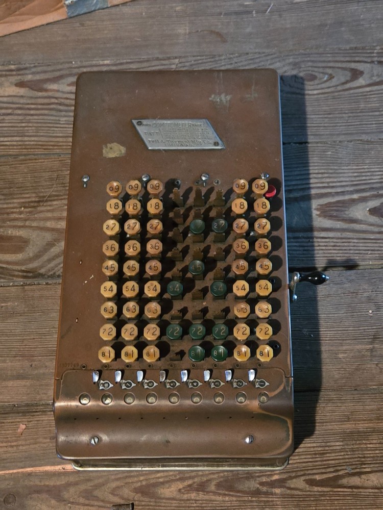 Antique Comptometer Adding Machine with Hand Crank - 8 Column - SN #1807749