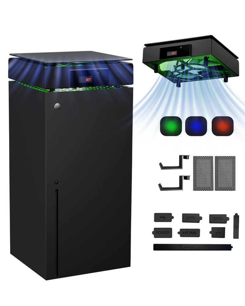 Cooling Fan for Xbox Series X, Featuring Automatic Fan Speed Adjustment Based on