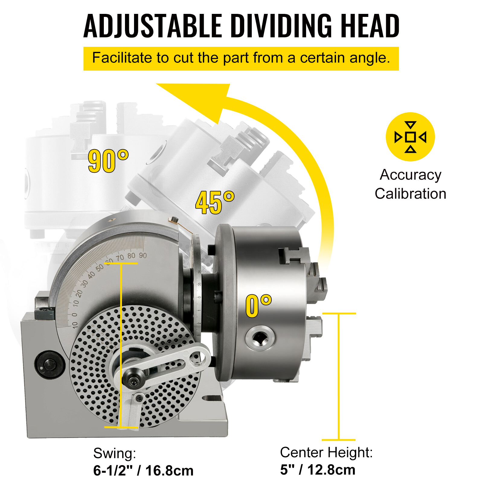 VEVOR Indexing Dividing Head for Milling Machine 6" /160 mm for Milling Grinding