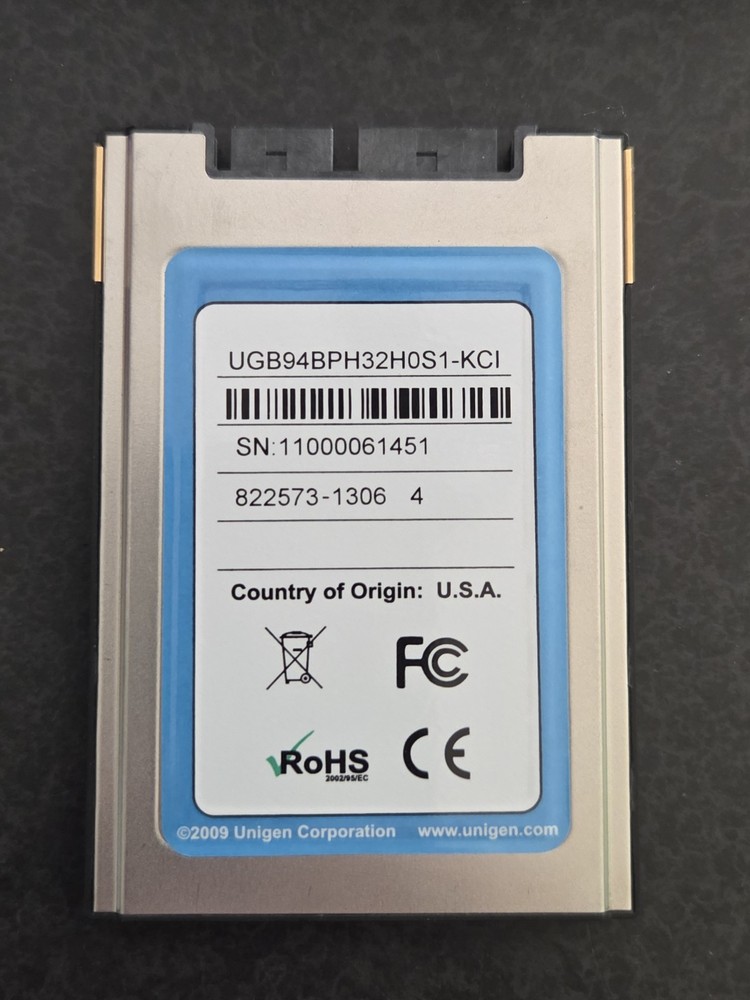 UNIGEN UGB94BPH32H0S1 32GB 1.8” SATA SOLID STATE DRIVE