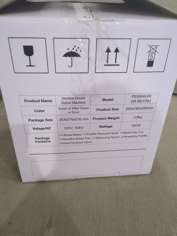 Neretva Bread Maker Machine , 20-In-1 2LB Automatic Breadmaker PE8866SU Silver
