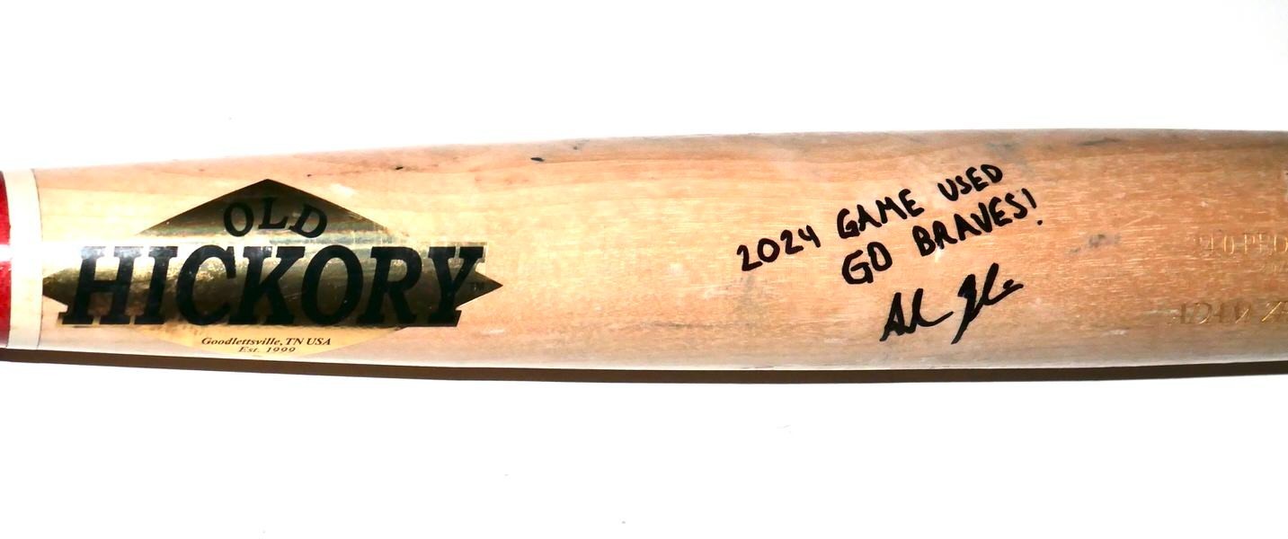 ADAM ZEBROWSKI 2024 ROME EMPERORS GAME USED OLD HICKORY BASEBALL BAT BRAVES