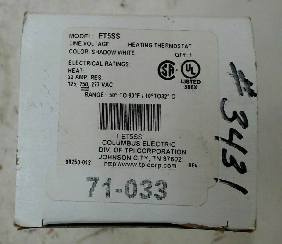ET5SS Voltage Thermostat