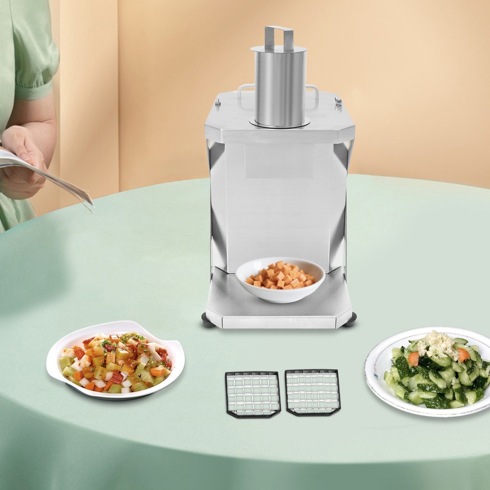 Silver Automatic Dicing Machine Tabletop Automatic Fruit&Vegetable Dicer 110V