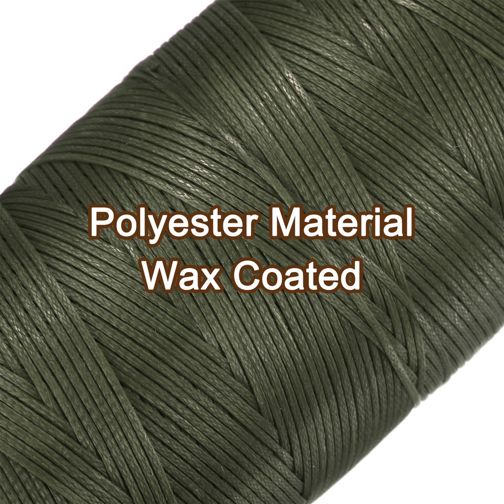 150D Waxed Thread 284 Yards Polyester Leather Sewing Waxed String Dark Green