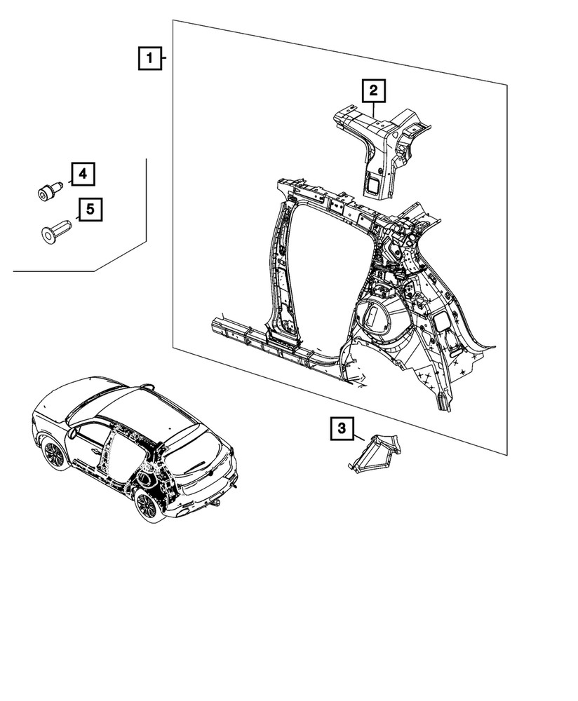 Genuine Mopar D Pillar Upper Reinforcement Right 68611895AA
