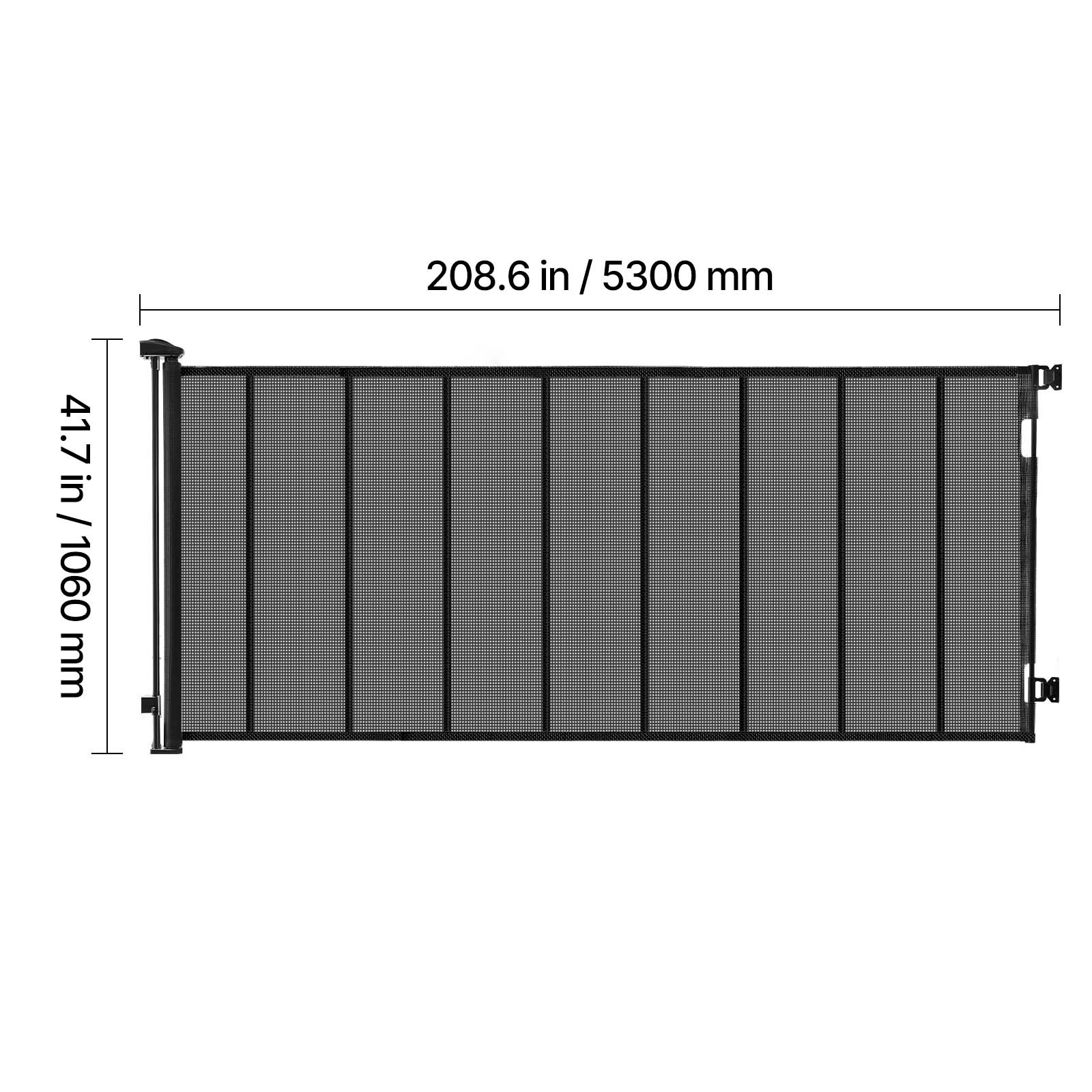 Uimoso Retractable Mesh Gate for Pets and Babies, 202.7 x 39 Inches, Black