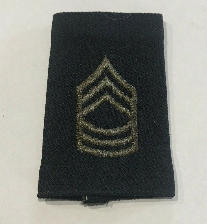 US Army Master Sergeant Black and Green Slip On Patch