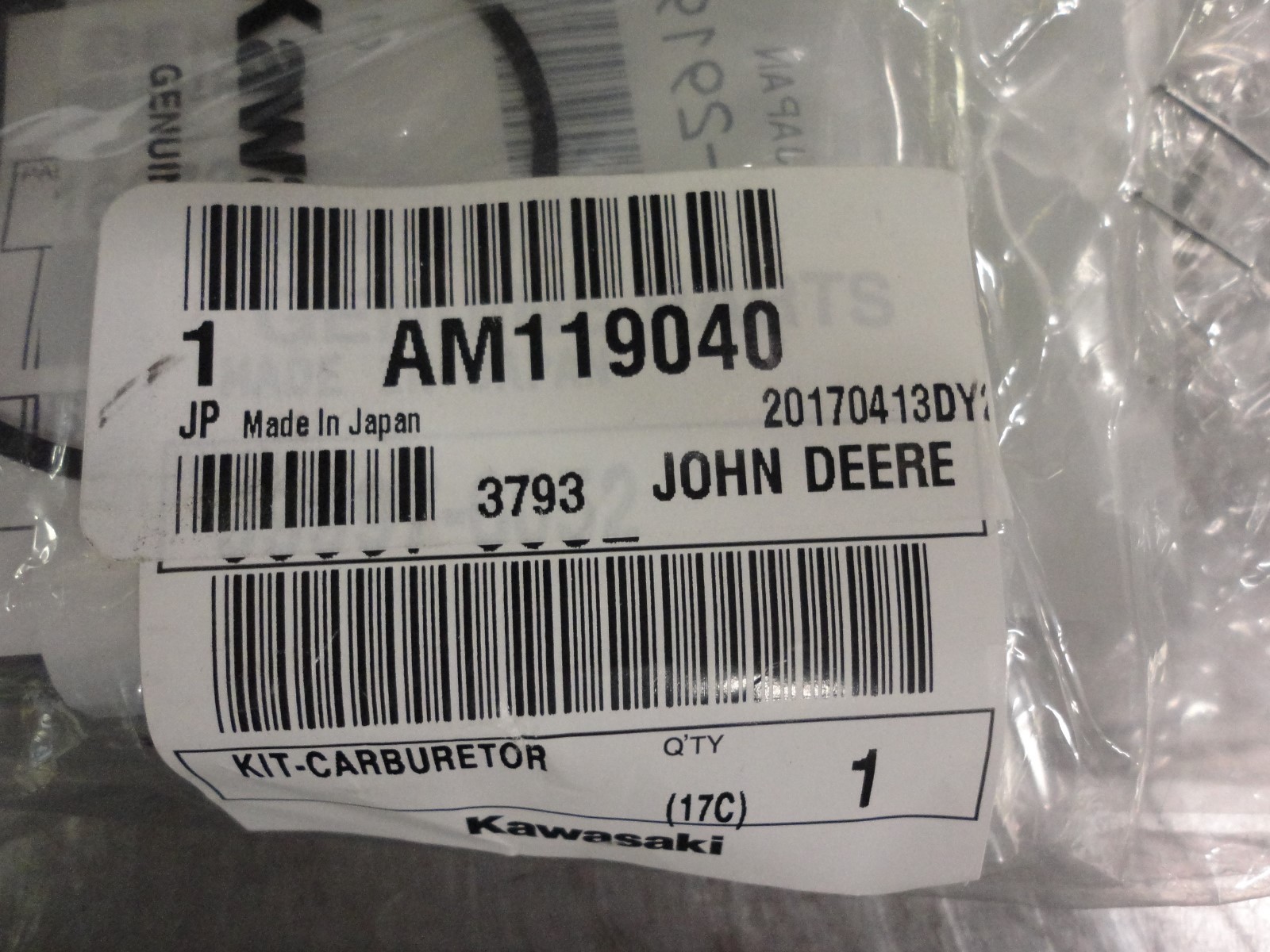 John Deere Genuine OEM Carburetor gasket Kit AM119040 for Gator 4x2