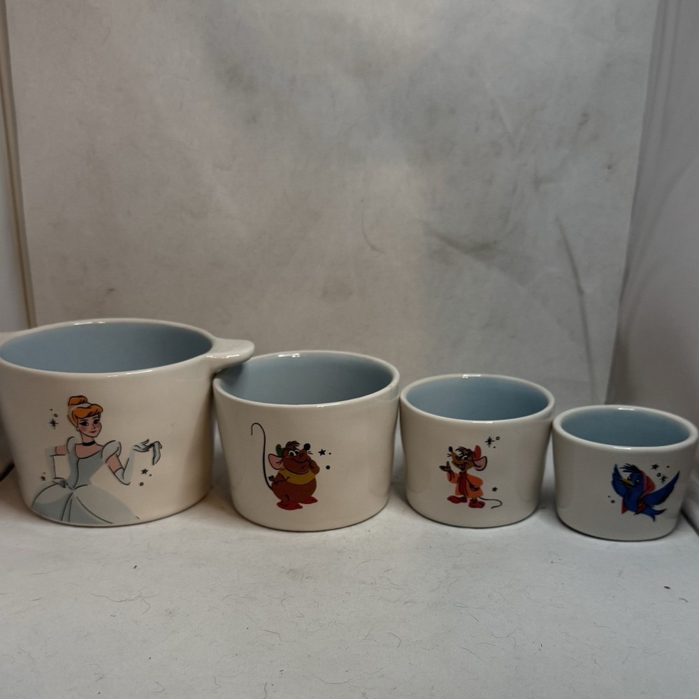 Rae Dunn Disney Princess Cinderella Ceramic Nesting Measuring Cup Set