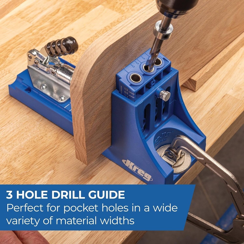Pocket Hole Jig - Adjustable, Versatile Jig for Strong Joints - Create Perfec...
