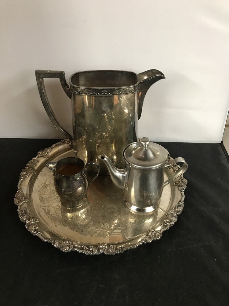 Custom Nickel and Silver Plate Tea Set