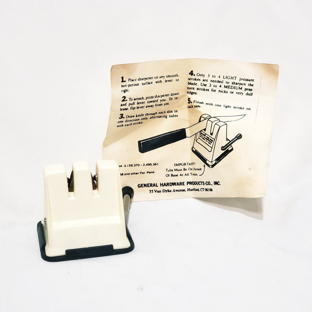 Knife Sharpener Vintage General Hardware Products Suction Bottom 2"