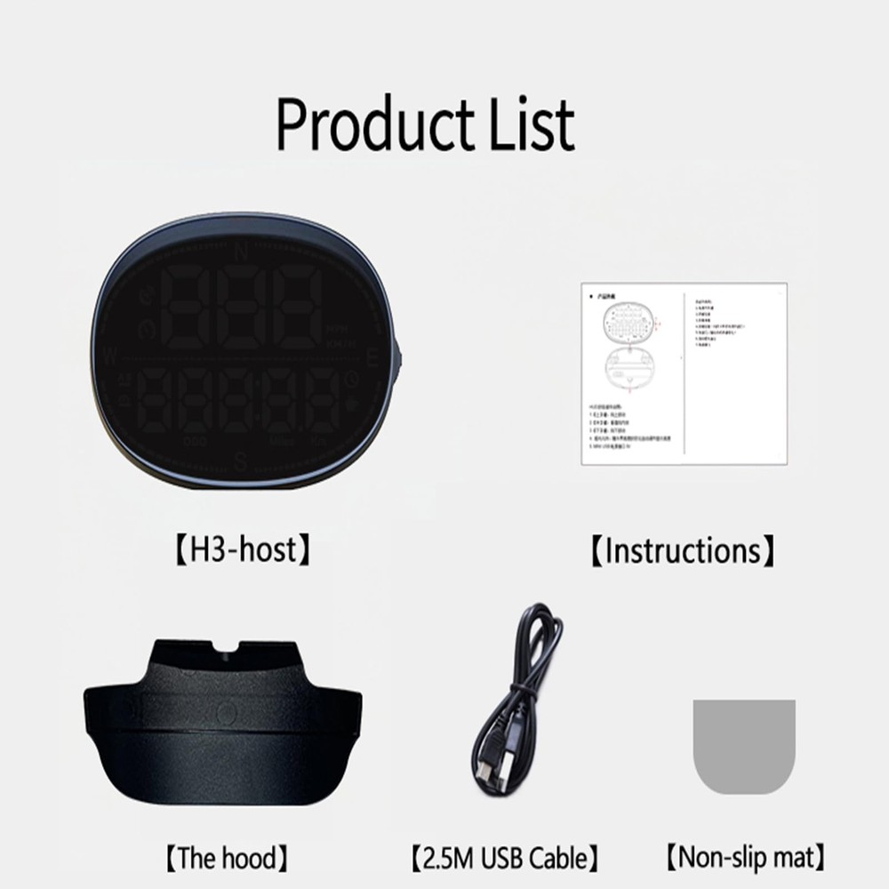 Digital Speedometer Heads Up Display GPS HUD with Multi Function Safety Alerts