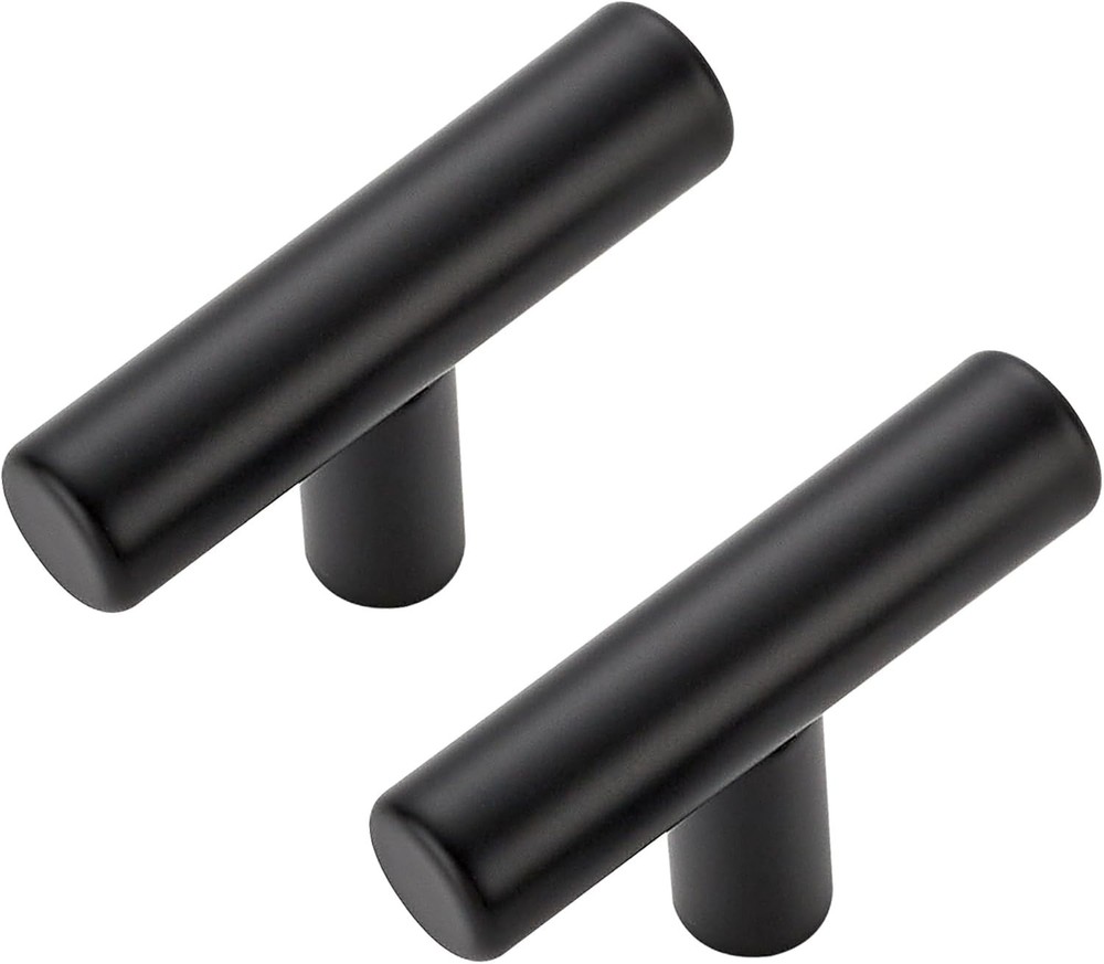 Matte Black Dresser Knobs - 2in Length, 20 Pack