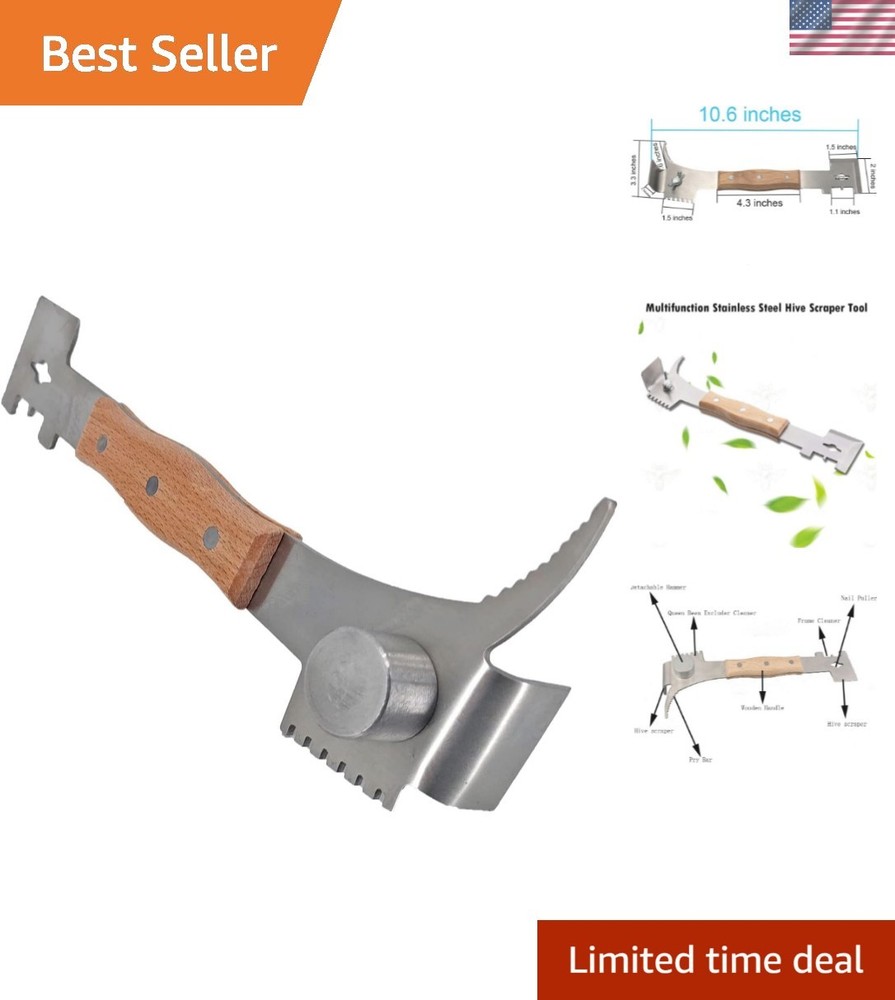 Compact 10.6-Inch Multi-Functional Hive Tool - The Ultimate Beekeeping Solution