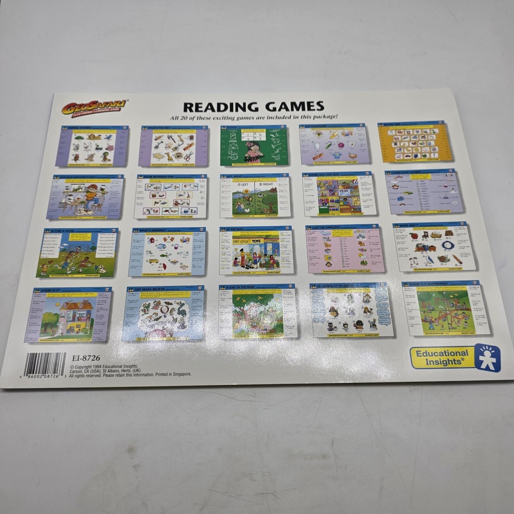 GeoSafari Card Sets 4 Jr Basic, Reading Games, Phonics, More World Geography