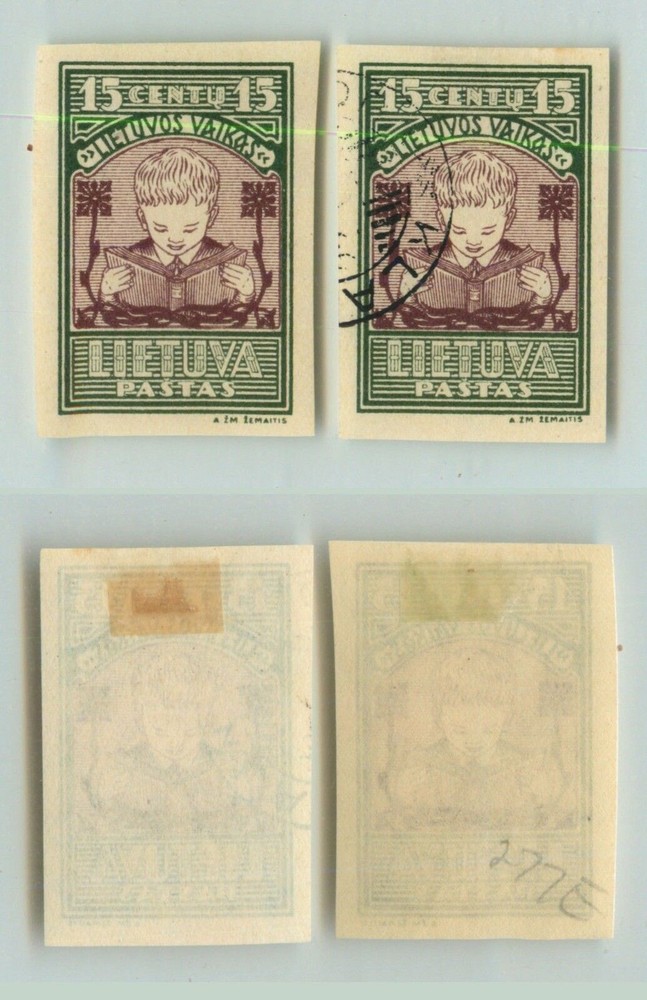 Lithuania 🇱🇹  1933  SC  277E  mint  and  used imperf. e1594