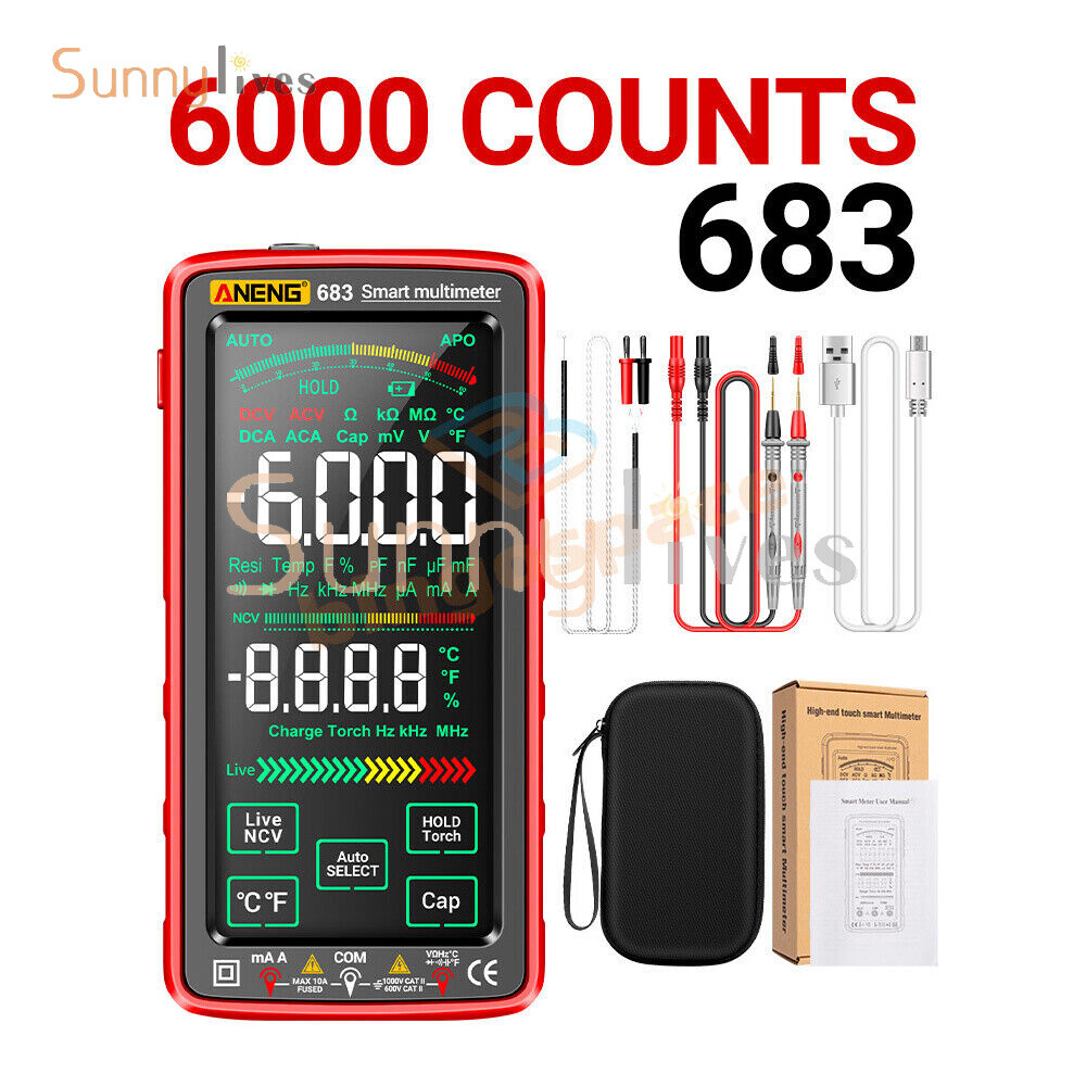 ANENG 683 6000Counts Large Touch Screen Digital Multimeter Burn proof Multimeter