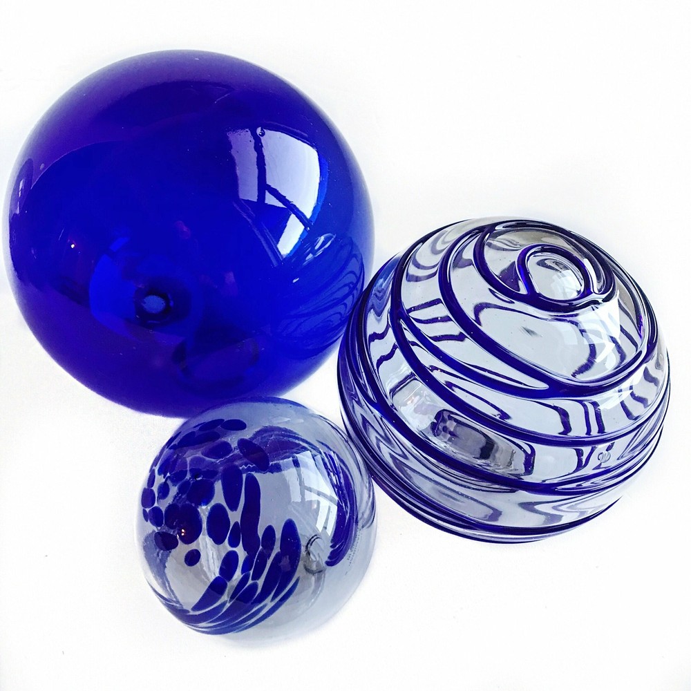 Sphere Set of 3 - Cobalt Thread