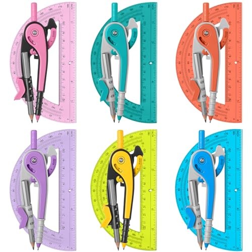 6 Set Compass and Protractor Set, Operation Christmas Items Bulk Multicolor 12