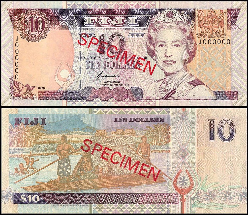 Fiji 10 Dollars, 1996 ND, P-98as, UNC, Specimen