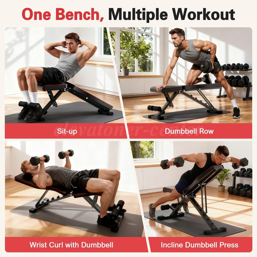 Multifunctional Adjustable Dumbbell Bench, 660LBS Foldable Weight Bench for Gym