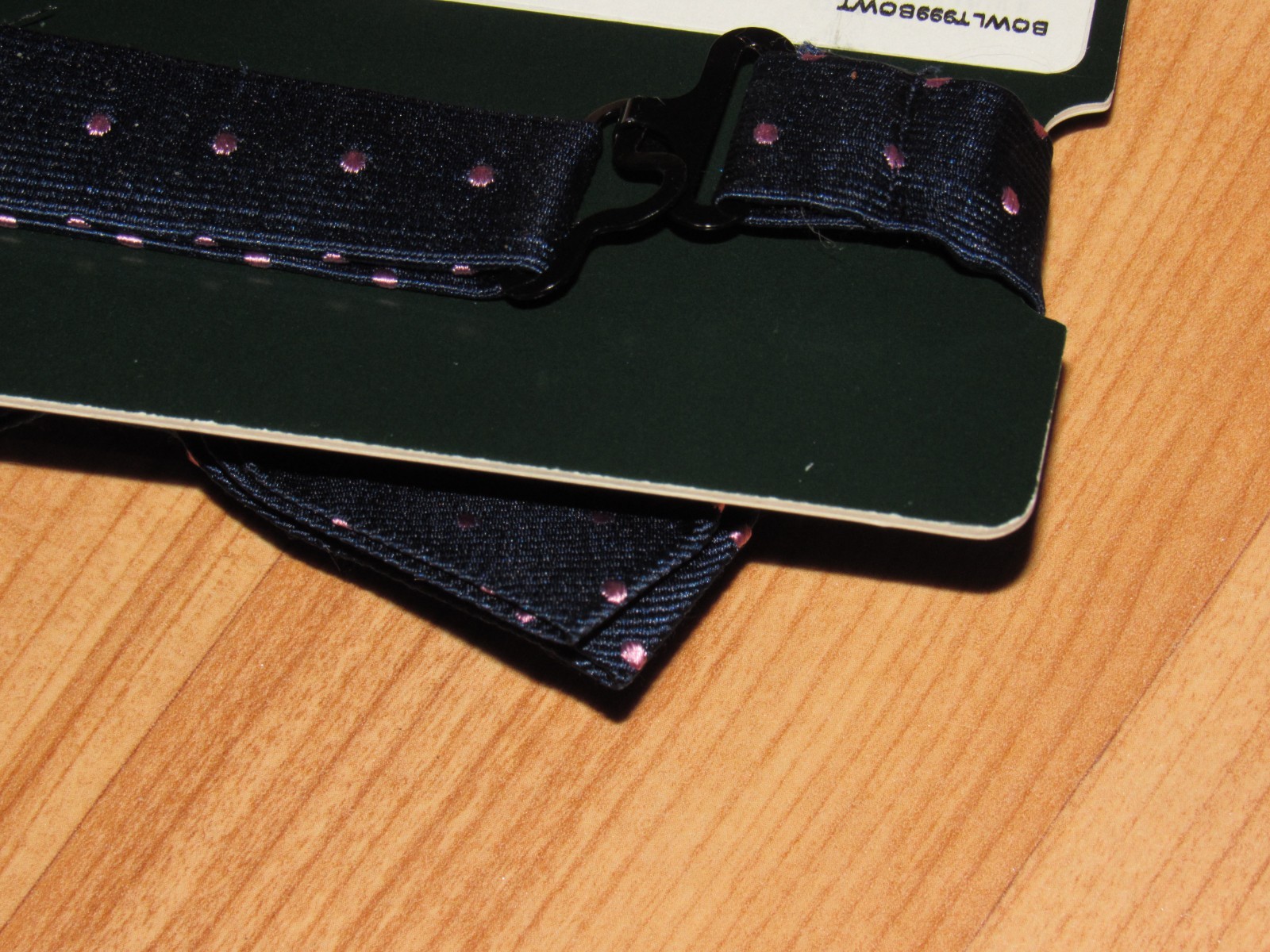 NWT New RALPH LAUREN Boy's 100% Silk Bow Tie Blue With Pink Dots Clasp On