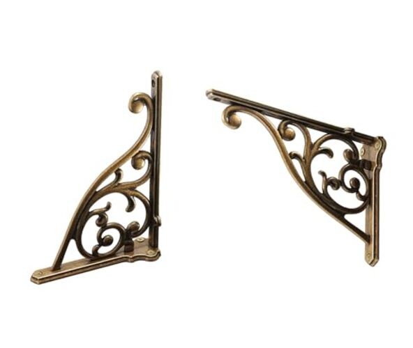 Heavy Duty Solid Stand,5 Inch 2 Pack,Right Angle 5 Inch-2Pack Antique Brass