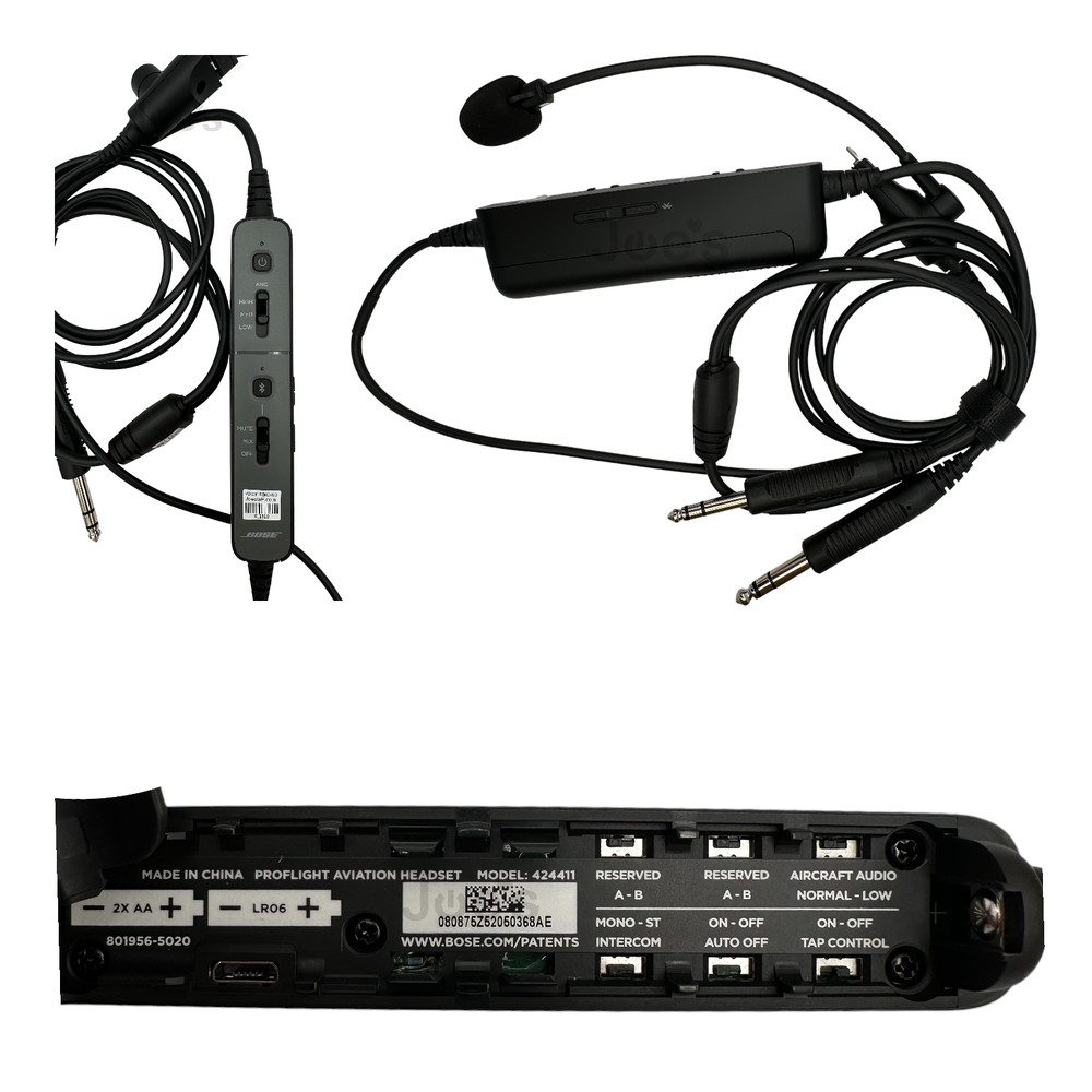 Bose ProFlight Boom Microphone & Control Module Dual Plug OEM 801956-5020