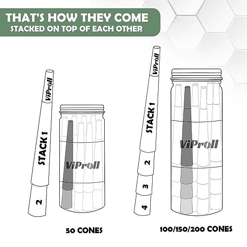 1-1/4 Rolling Papers Pre Rolled Cones | 50 Pack | Natural Pre Rolled