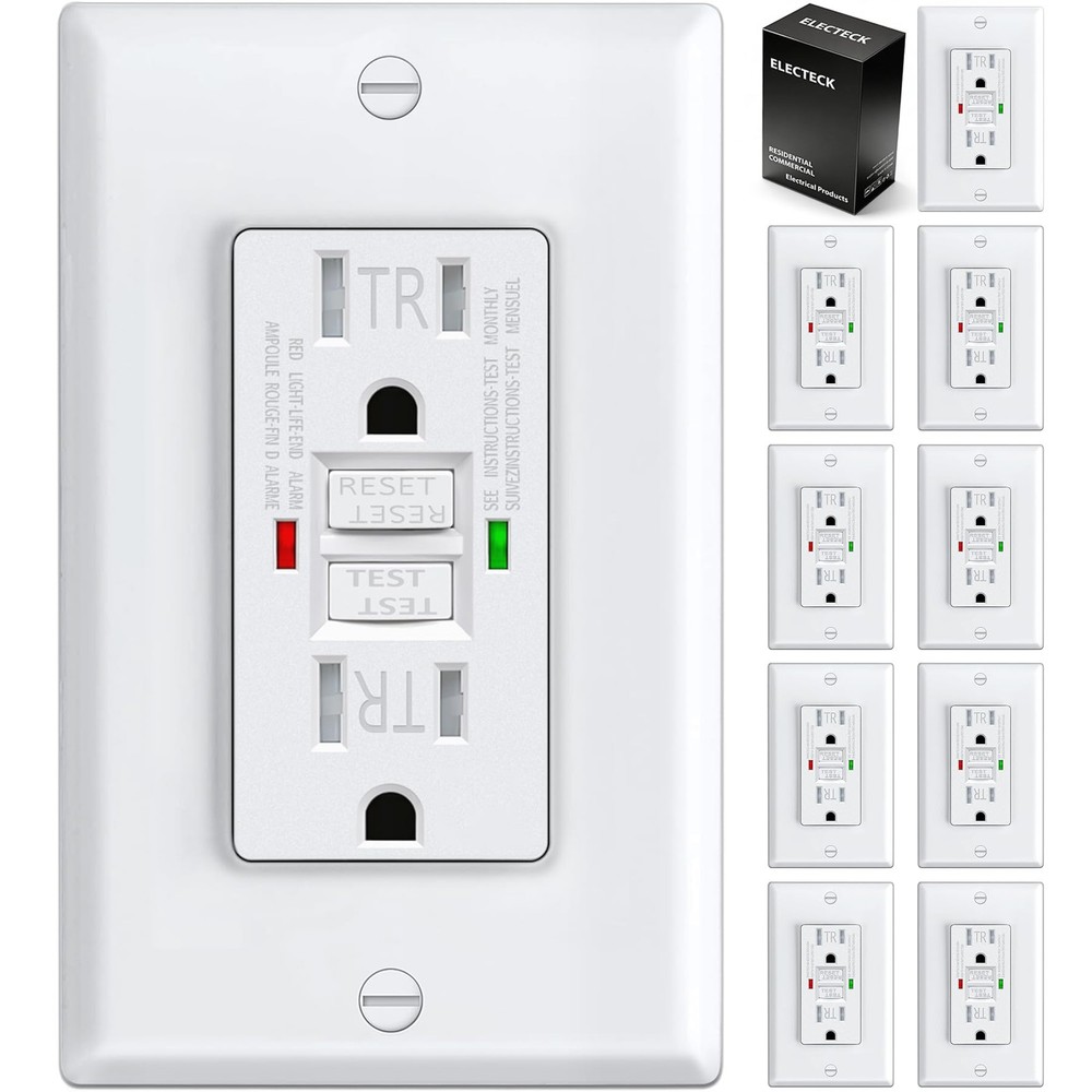 ELECTECK 10 Pack 15A GFCI Outlets Tamper Resistant