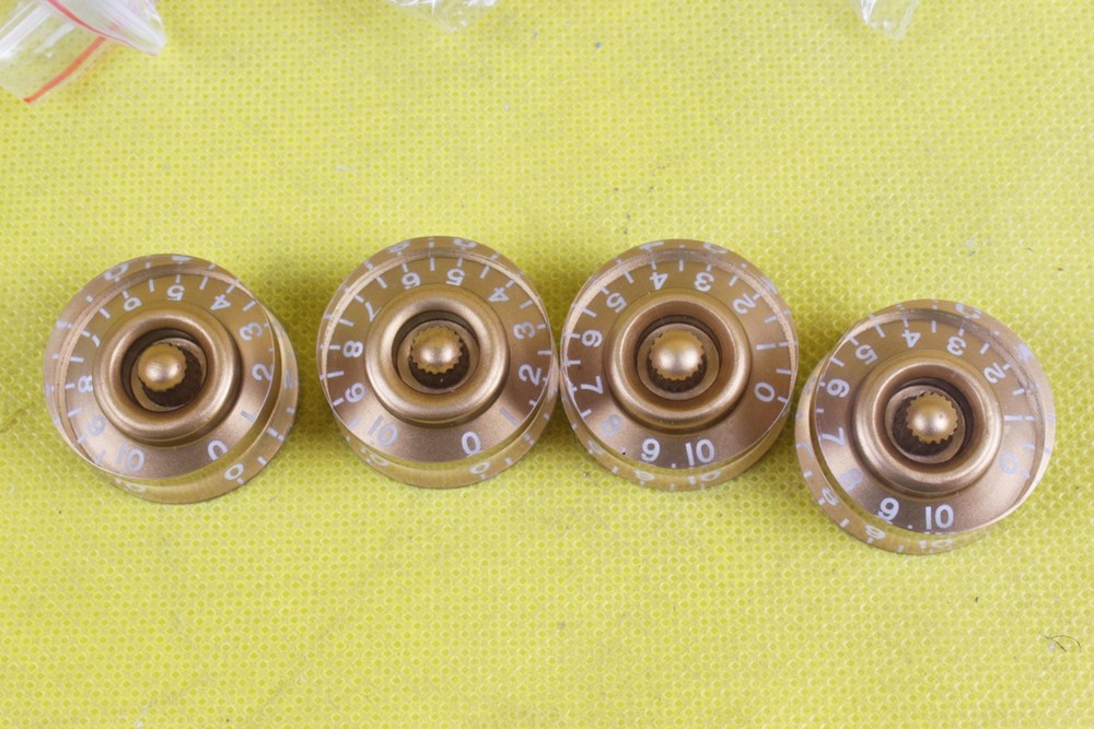 4Pcs Gold Guitar Speed Knobs Set Volume Tone for Electric Guitars