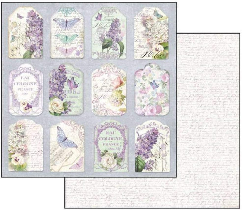 Stamperia International KFT Pack 10 Sheets Double Face - Lilac, Multicoloured, 3