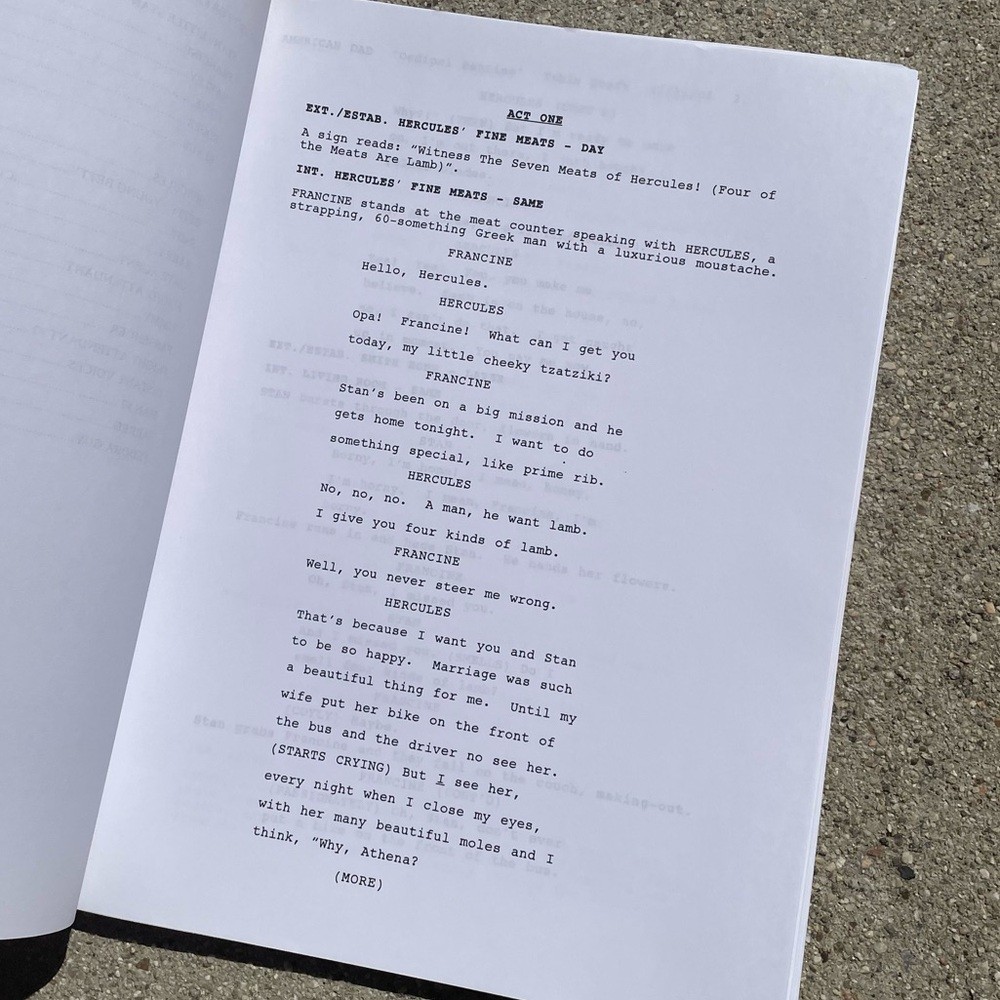 American Dad Original 2006 Production Used Table Draft Script Oedipal Panties