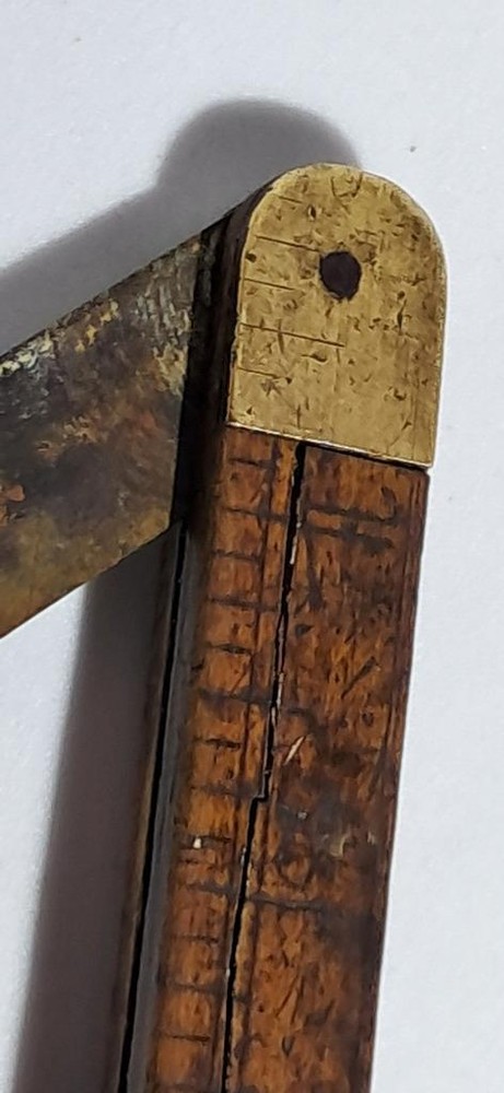 ANTIQUE BOXWOOD & BRASS SHIPWRIGHT'S RULE
