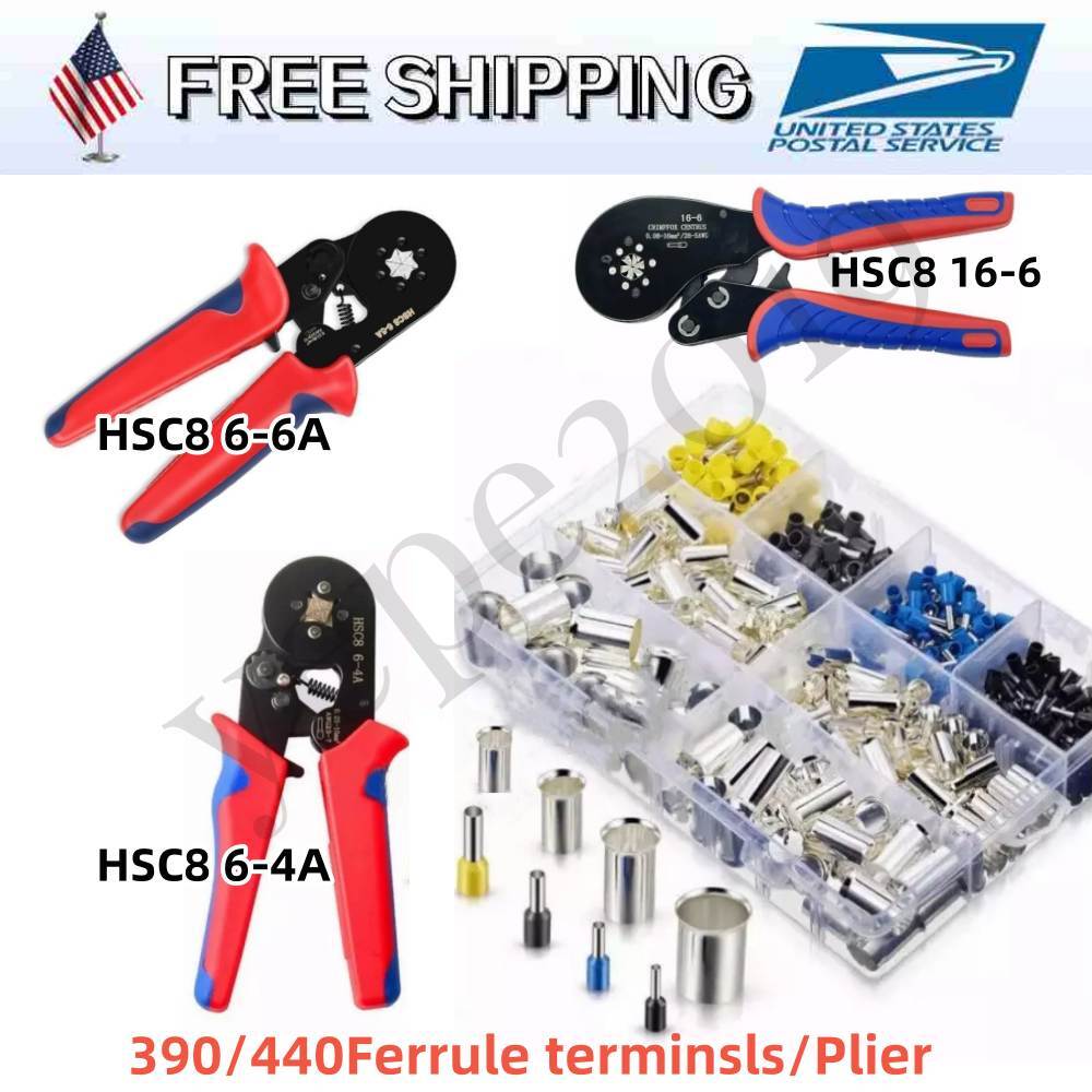 440/390x Electrical Wire Ferrule Terminal Cold Pressed Crimp Connector Kit/Plier