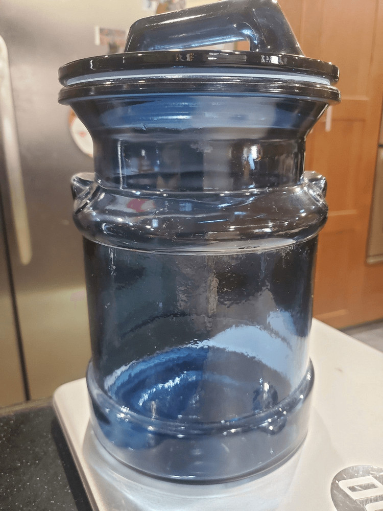 1970s Milk Crate Canister Blue