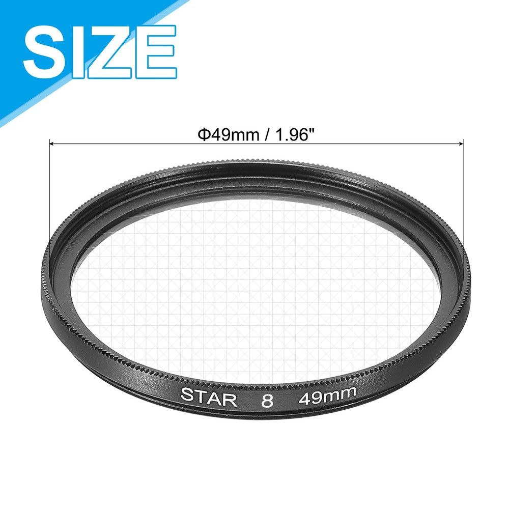 49mm Star Lens Filter, Starburst Lens Filter 8 Points