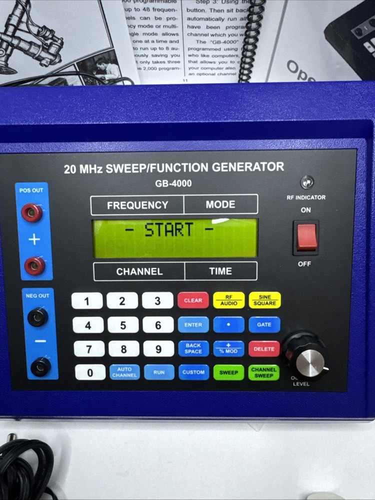GB-4000 20 MHz Sweep/ Function Generator- Complete- Excellent Cond. -Tested-Rife